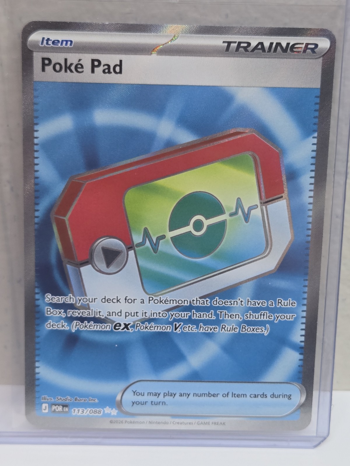 Pokémon Poké Pad Item Perfect Order Holo Card POR 113/088