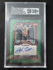 2023 PANINI PRIZM UFC JOSH EMMETT AUTOGRAPH GREEN PULSAR AUTO 13/25 SGC 10