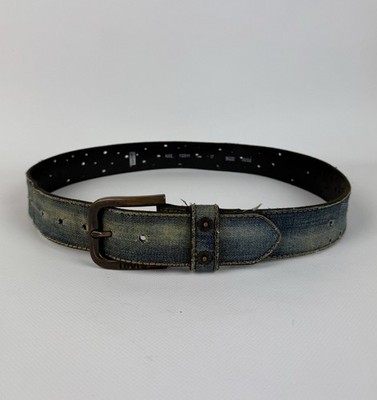 Levi s Avantgarde Leder Denim Jeans Blau Gürtel Unisex Faded Rock Punk Oberte...