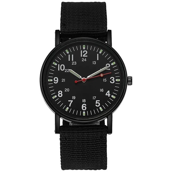 Reloj de Pulsera para Hombre Militar, Esfera Luminosa de 24 Horas, Correa de Nylon, Fecha, Cuarzo 5