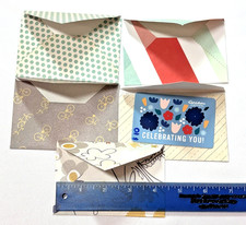 Mini GIFT/NOTE CARDS Envelopes - Set of 5. Handmade With Flat Card Incl.
