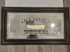 Vintage JACK DANIELS OLD TIME TENNESSE WHISKEY Framed Saloon Mirror Bar Man Cave