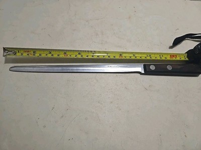 Vintage Flint Stainless Vanadium USA Carving Slicing Straight Knife 9.5  Blade