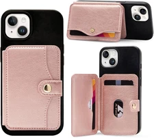 Leather Phone Wallet Stick On Credit Card Holder Cell Phone Minimalist Wallet