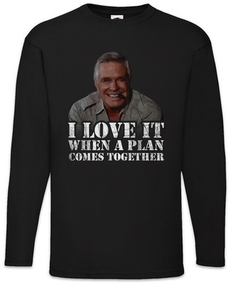 Hannibal Langarm T-Shirt A Bus Van Car Cigar Team B.A. Murdock TV Mad John Smith