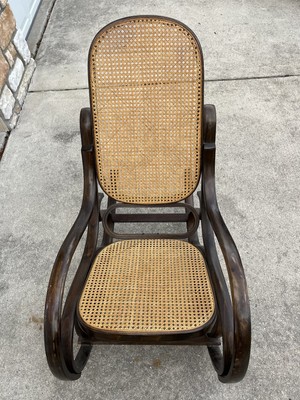 Bentwood chair ① Vintage 1960s Bentwood Rocking Chair - Cane Seat & Back Mid