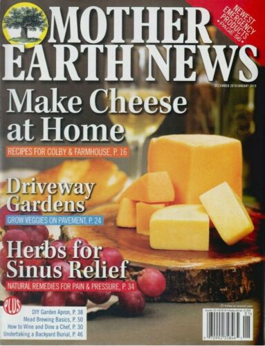 NEW MOTHER EARTH NEWS MAGAZINE, FOOD, REMEDIES, MAKE CHEESE AT HOME 12/18 - Picture 1 of 1