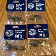 4 Packs Johnny Walker Fishing Tackle Size 12 Brass Snap Swivels 12 Per Bag