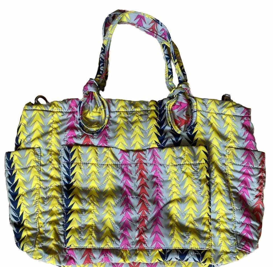 Bolso de Pañales Marc Jacobs Acolchado Nylon Eliz-a-Baby Extra Grande Bolso de Mano Cartera Logo Foto 3 de 4