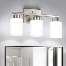 Brushed Nickel Bathroom Light Fixtures, 3-Light Modern Vanity Light Over Mirr...