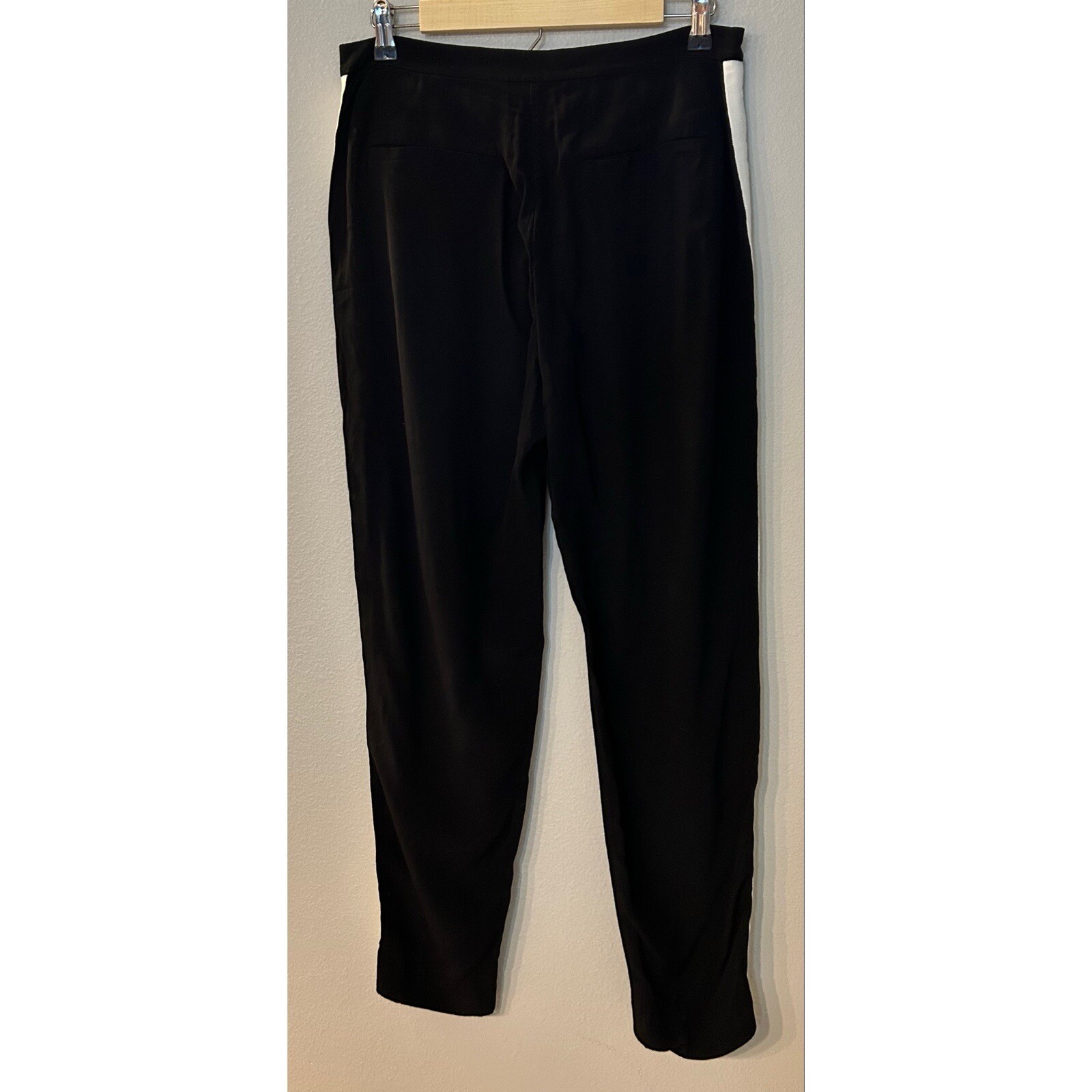ALTRA & Other Stories Pantalone Pantalone Nero Bianco Taglia 4 Racer Striscia Laterale Dritto