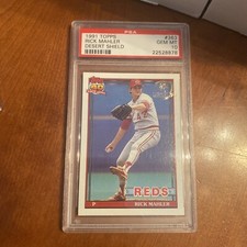 1991 Topps Desert Shield #363 RICK MAHLER PSA 10 REDS