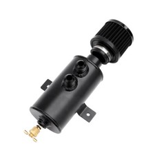 10an Baffled Oil Catch Can 750ml 2 Port Air Oil Separator Breather Tank Black