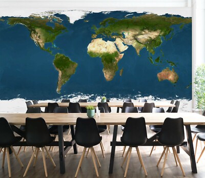3D Green Continent 230NA World Map Wall Paper Wall Print Decal Mural Fay