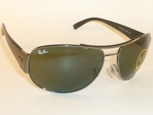 New Ray Ban Sunglasses  Gunmetal Frame RB 3358 004  Glass  G-15 Green Lenses - Afbeelding 1 van 8