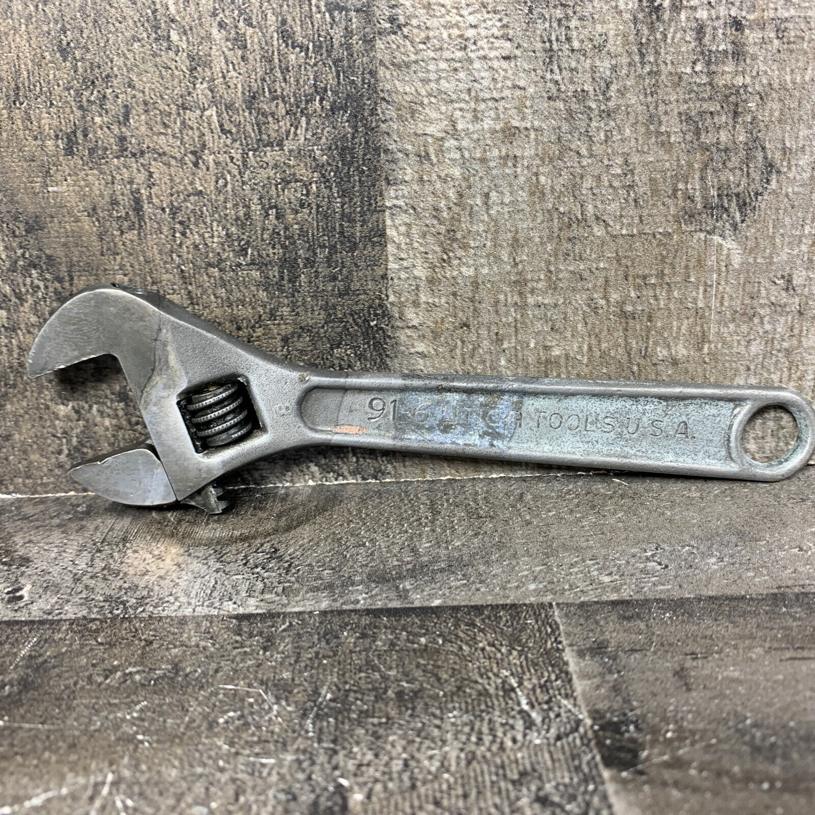 VINTAGE Utica Tools 6" Inch Adjustable Wrench 91-6 Made In USA Alloy Steel Tool