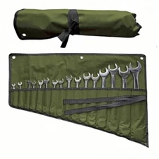 14/16 Pockets Wrench Roll Up Organizer, Wrench Bag and Tool Organizer Bag, Wren