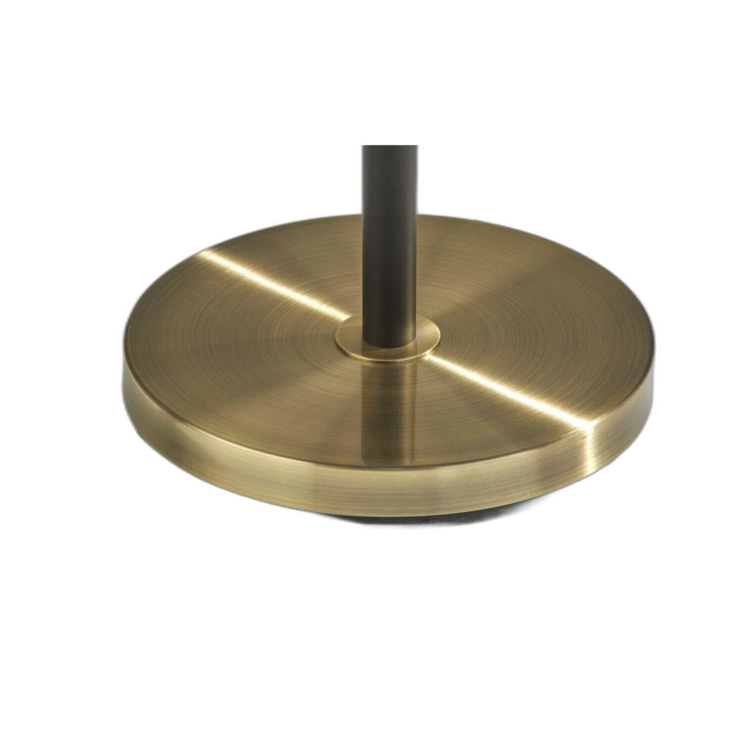 Бронзовый Трехсветный торшер из дерева 65 пробы с белым однотонным колпачковым абажуром 27390₽