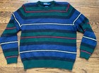 Vintage Polo Ralph Lauren Sweater Mens Sz Large Striped Y2K Cotton Preppy