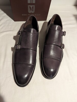 NEW Bruno Magli Grey Cristiano Monk Strap Slip-On Shoes 11.5  display picture 3