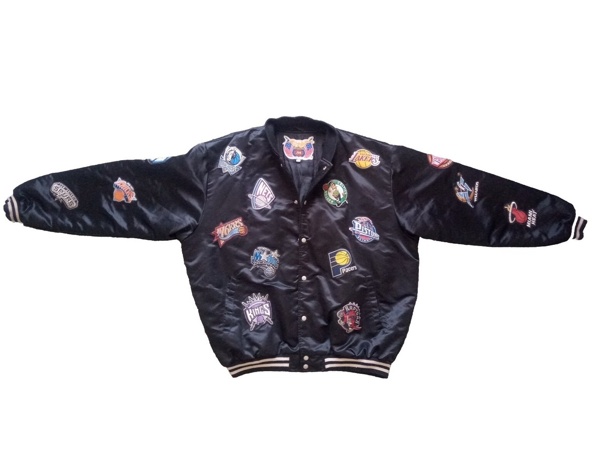 Vintage Jeff Hamilton 4XL NBA Logo Jacket 90s. (32 Teams) Satin