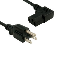 Lot of 10pc Right-Angle 90 AC Power Cable NEMA5-15P/IEC60320 C13 18AWG 10A 125V