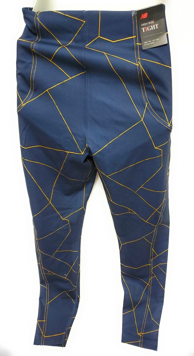その他 YU Womens New Balance WP01453 NGO Navy Blue Print High Rise Tight