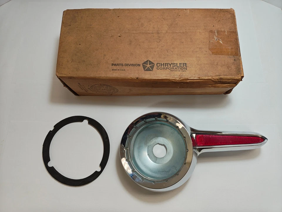 1962 Dodge Lancer Right Passenger Side Turn Signal Taillight Bezel 2189460 NOS. - Image 3 of 4