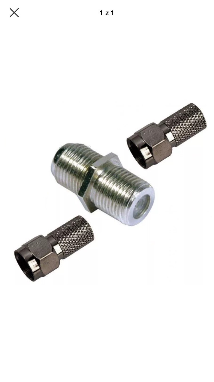 TV SATELLITE VIRGIN BROADBAND COAXIAL CABLE JOINER 2 X F PLUGS 1 X F
