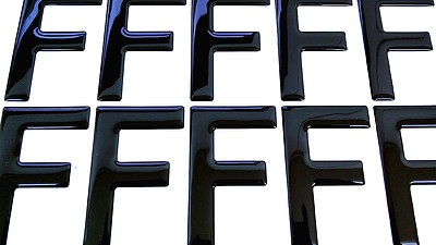 Resin / Gel Domed Black Number Plate Letter 'F' SET OF 10 numberplate letters