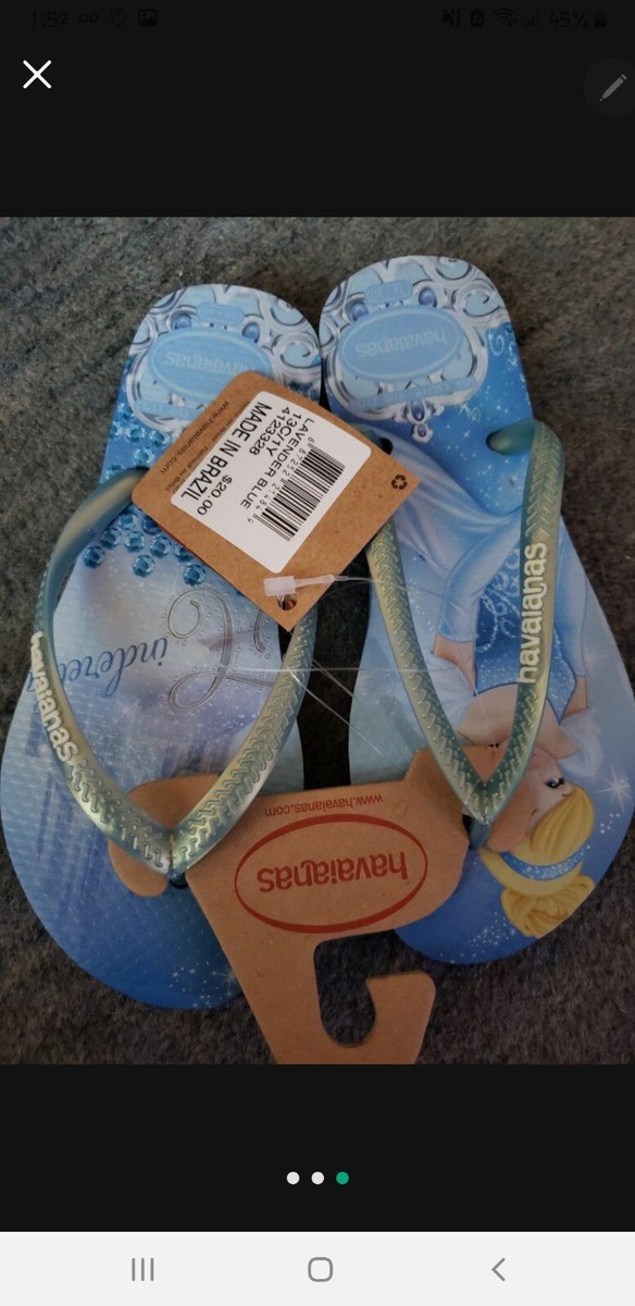 Brand New Havaianas Disney Princess Cinderella Flip Flops Toddler