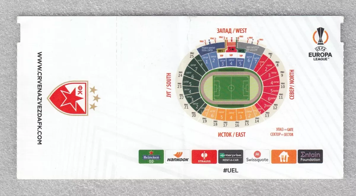 Ticket football FC RED STAR Belgrade vs Ferencvarosi TC UEFA Europa league  2022 