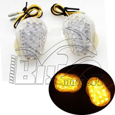COPPIA FRECCE INDICATORI LED DA CARENA 15LED CHIARE OMOLOGATE KAWASAKI ZX9R ZX7R