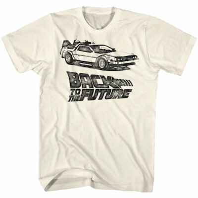 Back To The Future T Shirt Mens New DeLorean 100% Natural Cotton Sizes SM - 5XL