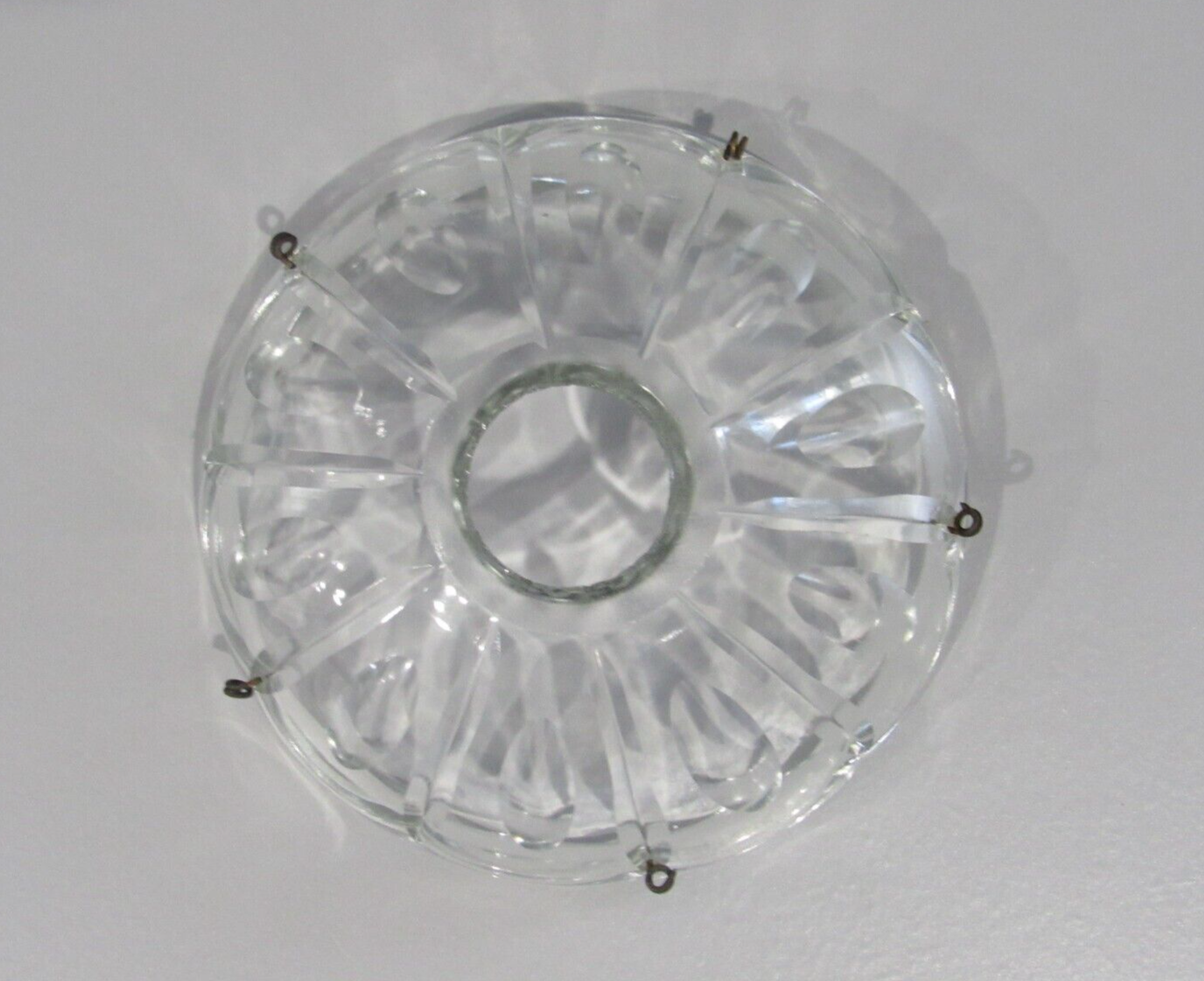 1 Antique Vintage Pressed Crystal Bobeche Candle Cup Chandelier Light