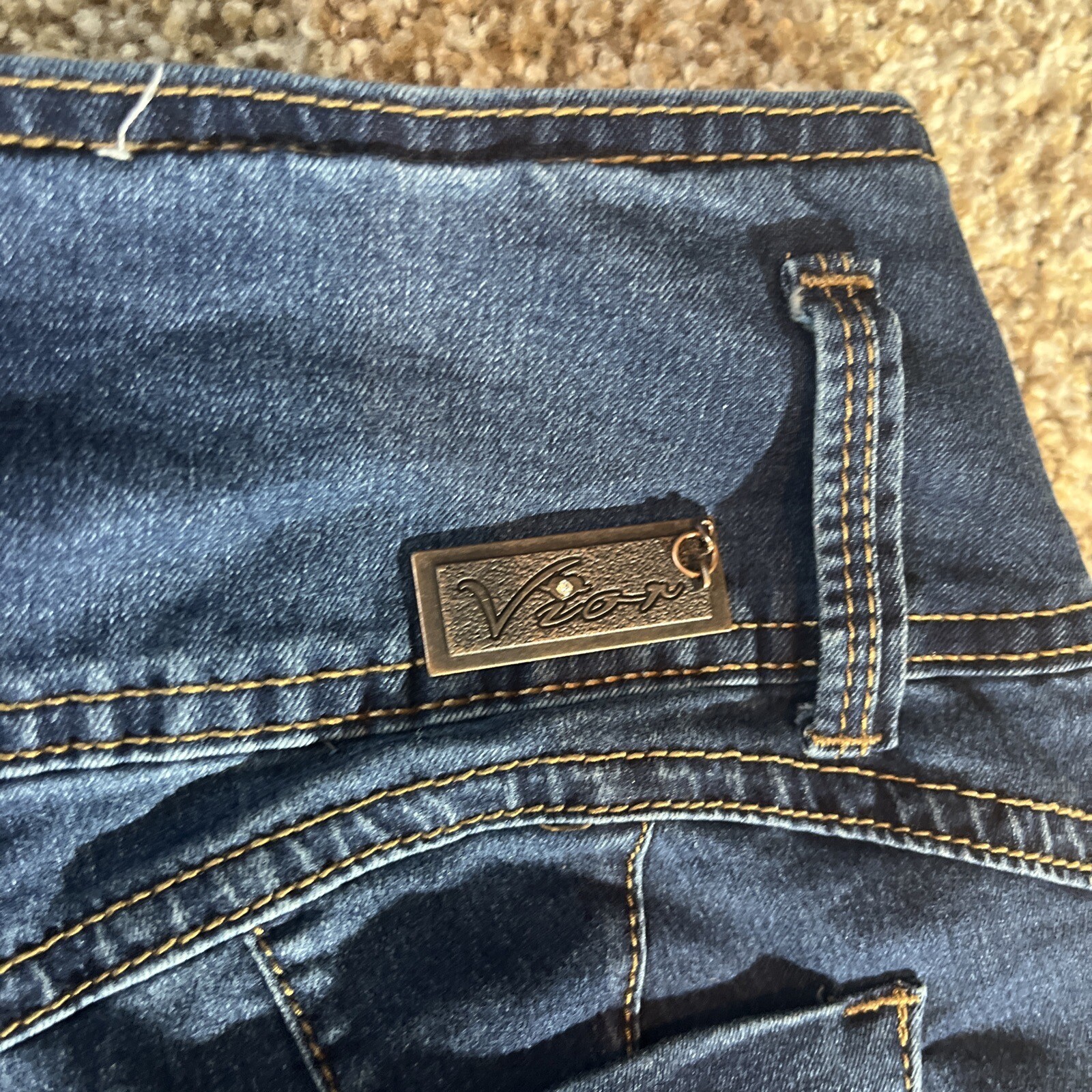 Vior Levanta Pompis Jeans Size 9 Dark Blue Hi-Rise Stretch Denim Jeans - View 14