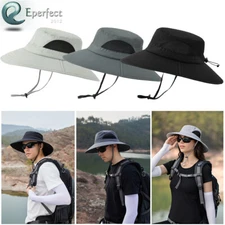 Unisex Sun Hat Wide Brim Bucket Boonie Cap for Fishing Hiking Gardening Beach