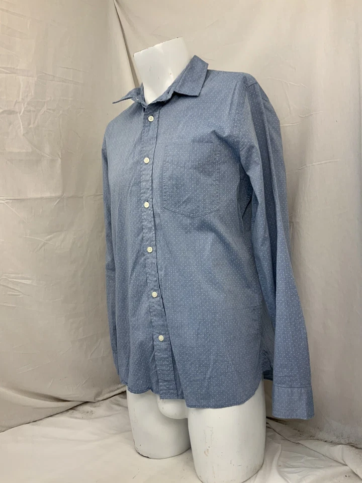 Jack Spade 长袖纽扣衬衫 M 男式蓝色格子棉完好状况 YGI P2-384 — 第 3/4 张图片