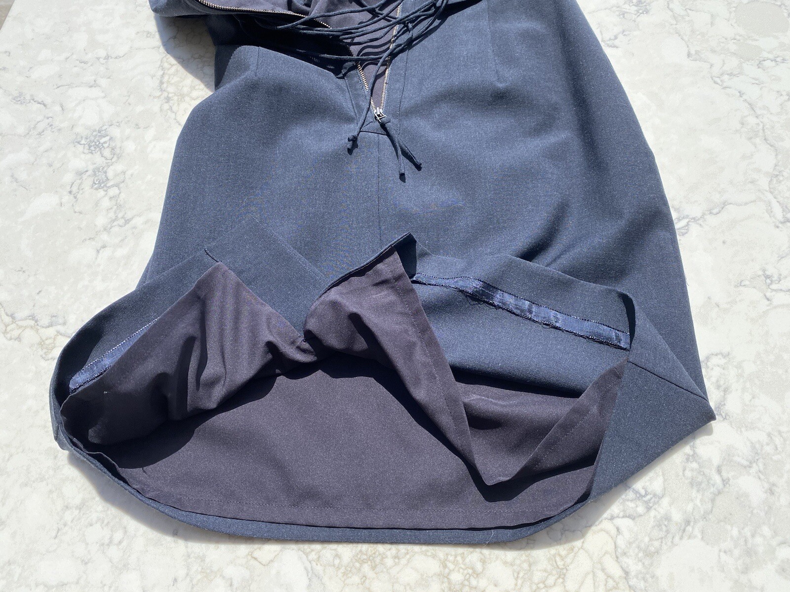 Rebecca Taylor Dark Navy Solid Ruffle V-Neck Slee… - image 16