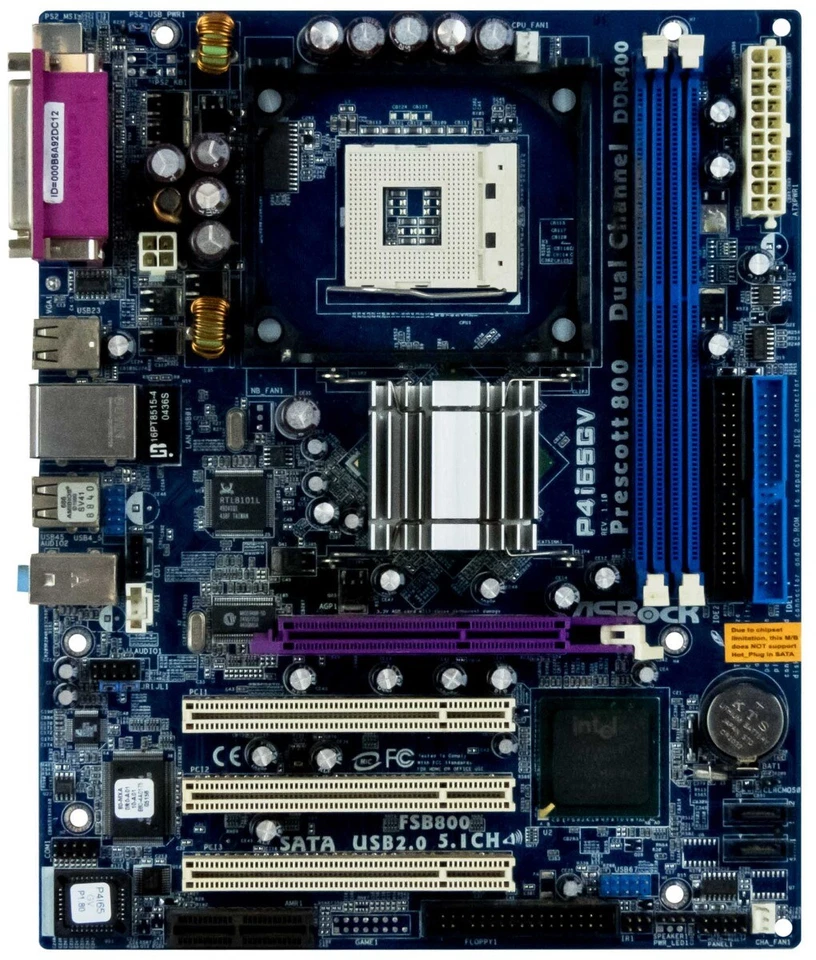 Mainboard Asrock P4I65GV S.478 Ddr Agp Pci Amr - Immagine 2 di 2