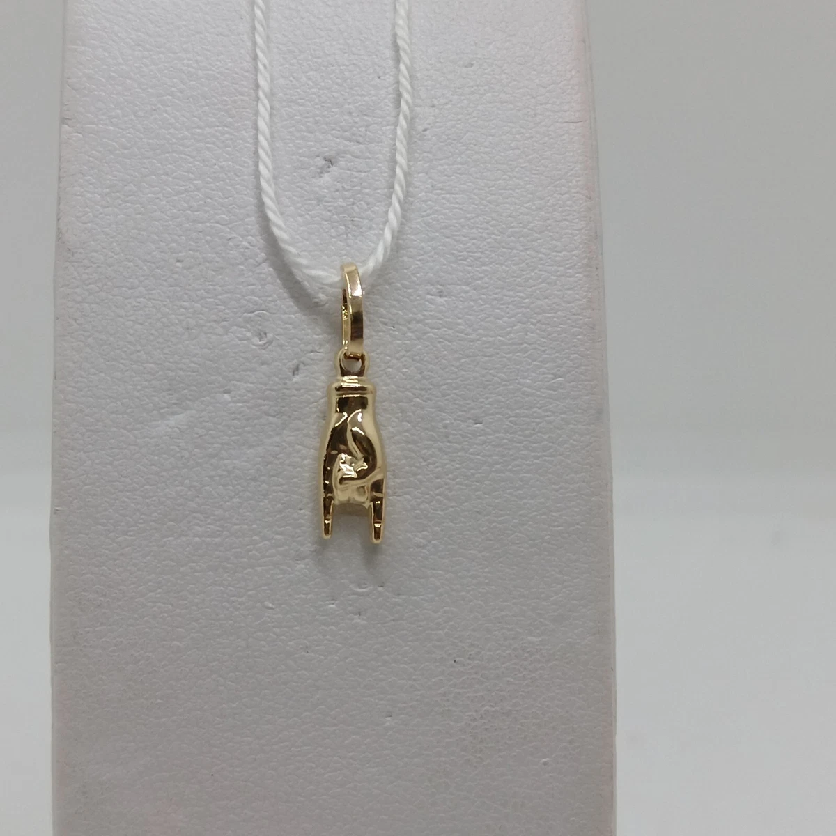 CARISSMA Ciondolo Corno Medio Oro Giallo 9kt Con Collana Curb 46 Cm - Gioiello Donna Eleganza Italiana