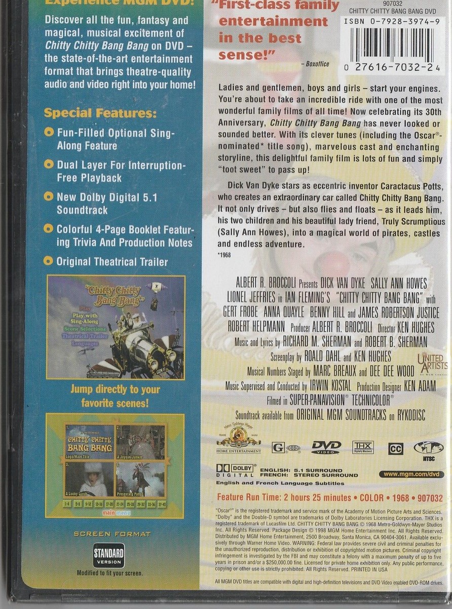 Chitty Chitty Bang Bang DVD, Dick Van Dyke, Sally NEW SEALED M34