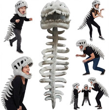 Kids Plush Dinosaur Skeleton Costume for Halloween Cosplay Outfit