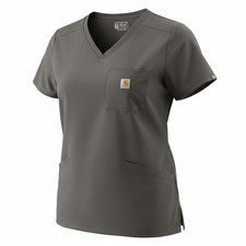 2 Women Carhartt Scrub Tops 1 Light Grey 1 Darker Grey Size Xl  L