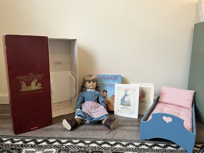 Retired AMERICAN GIRL DOLL KIRSTEN, BED, BOOKS, & American Girl Treasure Game