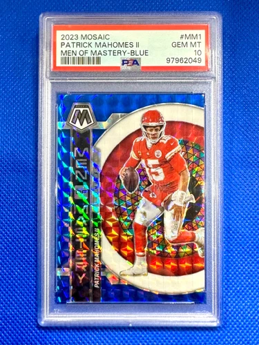 PATRICK MAHOMES Prizm Blue Mosaic Glass /99 CHIEFS MVP PSA 10 Gem Mint! Pop 1/8!
