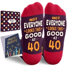 40th Birthday Gifts for Men Women Funny "1985" Socks with Greeting Card