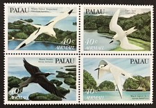 Palau 1984 Mint NH Complete BIRDS C1-4 Airmail Se-tenant Block