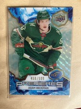 2021-22 Upper Deck Ice Adam Beckman Premieres Rookie Card #459/599. rookie card picture