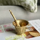 Vintage Brass Mortar and Pestle Ornate Renaissance Face Mini Apothecary Bowl — photo 9